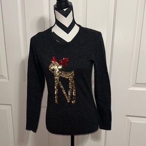 Antoni & Alison Sequin Reindeer Sweater
